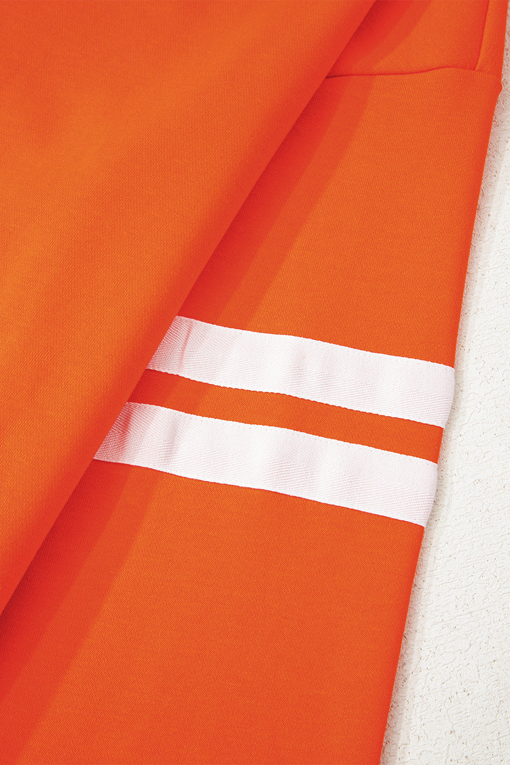 Orange Varsity Striped Detail Drop Shoulder Oversized Sweatshirt