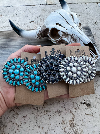 Western Round Concho Earrings