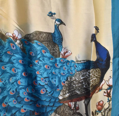 "Majestic Peacock" Long Kimono - Chic Meadow Boutique