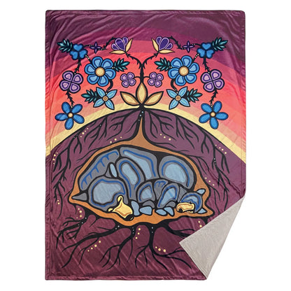 Ojibwe Heritage Premium Fleece Throw Blanket - Sleeping Bears by Storm Angeconeb - Chic Meadow Boutique 