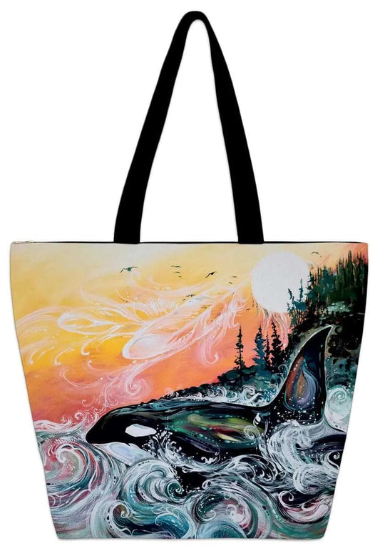 Tote Bag Killer Whale Sunset by Carla Joseph