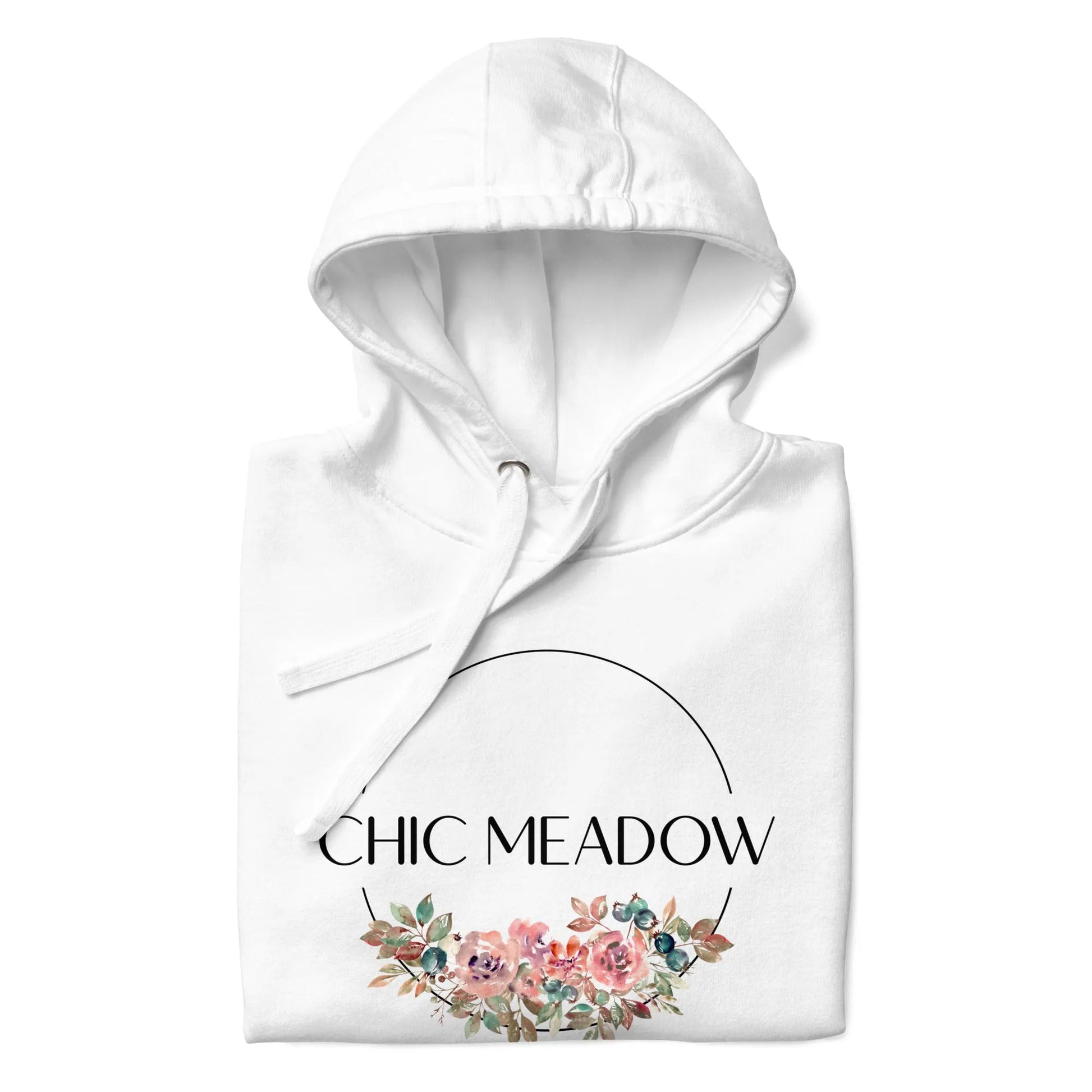 Chic Meadow White Hoodie with Floral Motif - Chic Meadow Boutique 