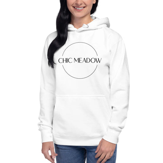 Chic Meadow White Hoodie with Floral Design on Back - Chic Meadow Boutique 