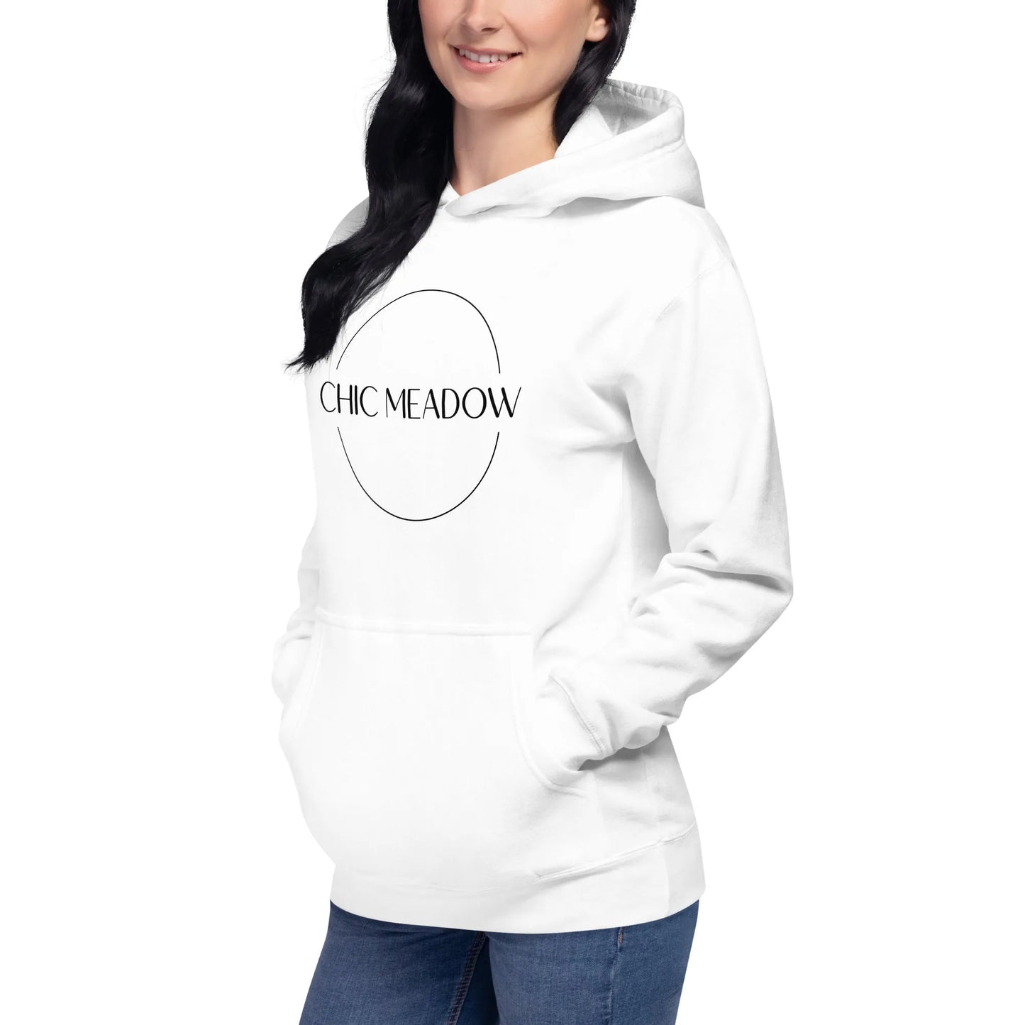 Chic Meadow White Hoodie with Floral Design on Back - Chic Meadow Boutique 