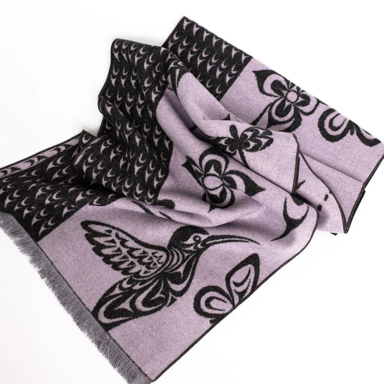 Brushed Silk Scarf - Hummingbirds by Simone Diamond - Chic Meadow Boutique 