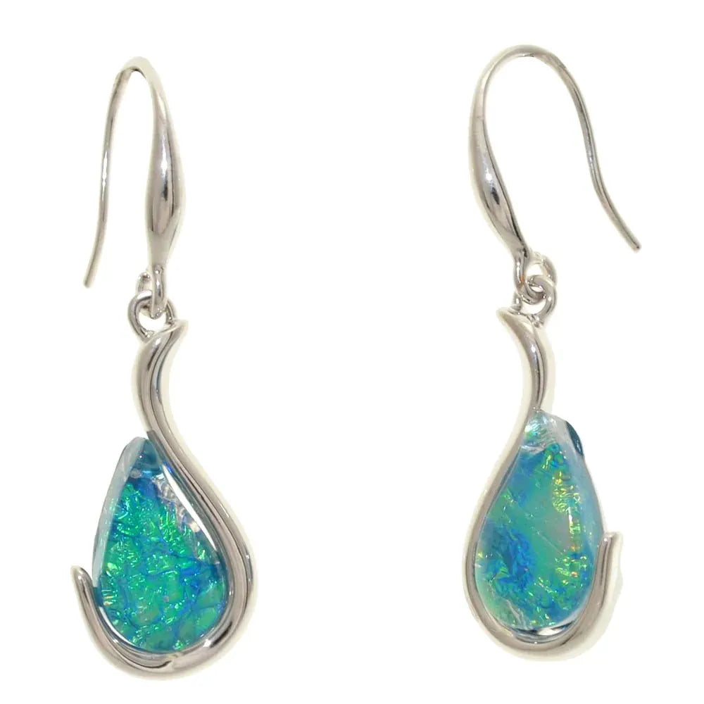 Elegance Opal Aqua Teardrop Earrings - Chic Meadow Boutique 