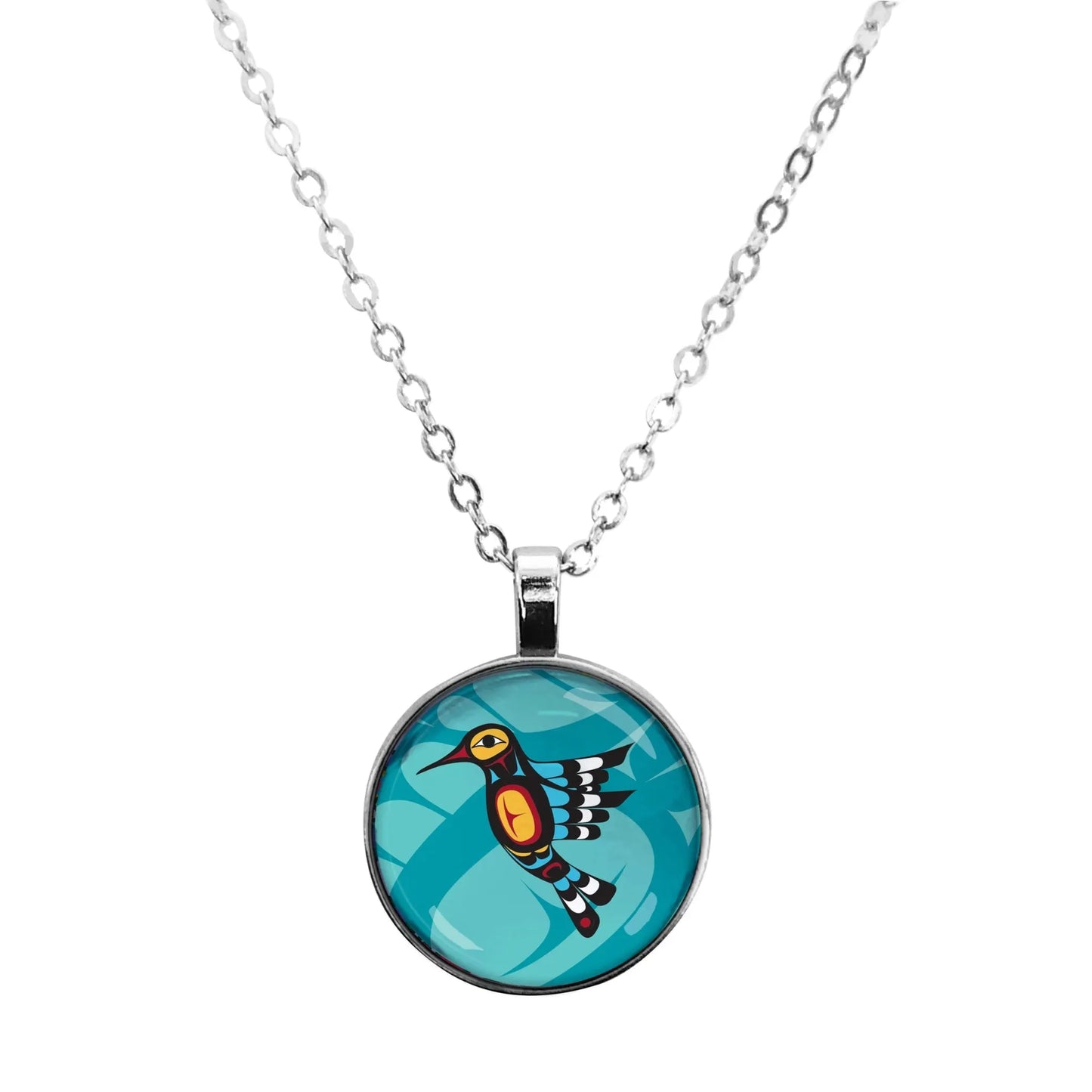 Francis Dick Hummingbird Dome Glass Necklace - Chic Meadow Boutique 