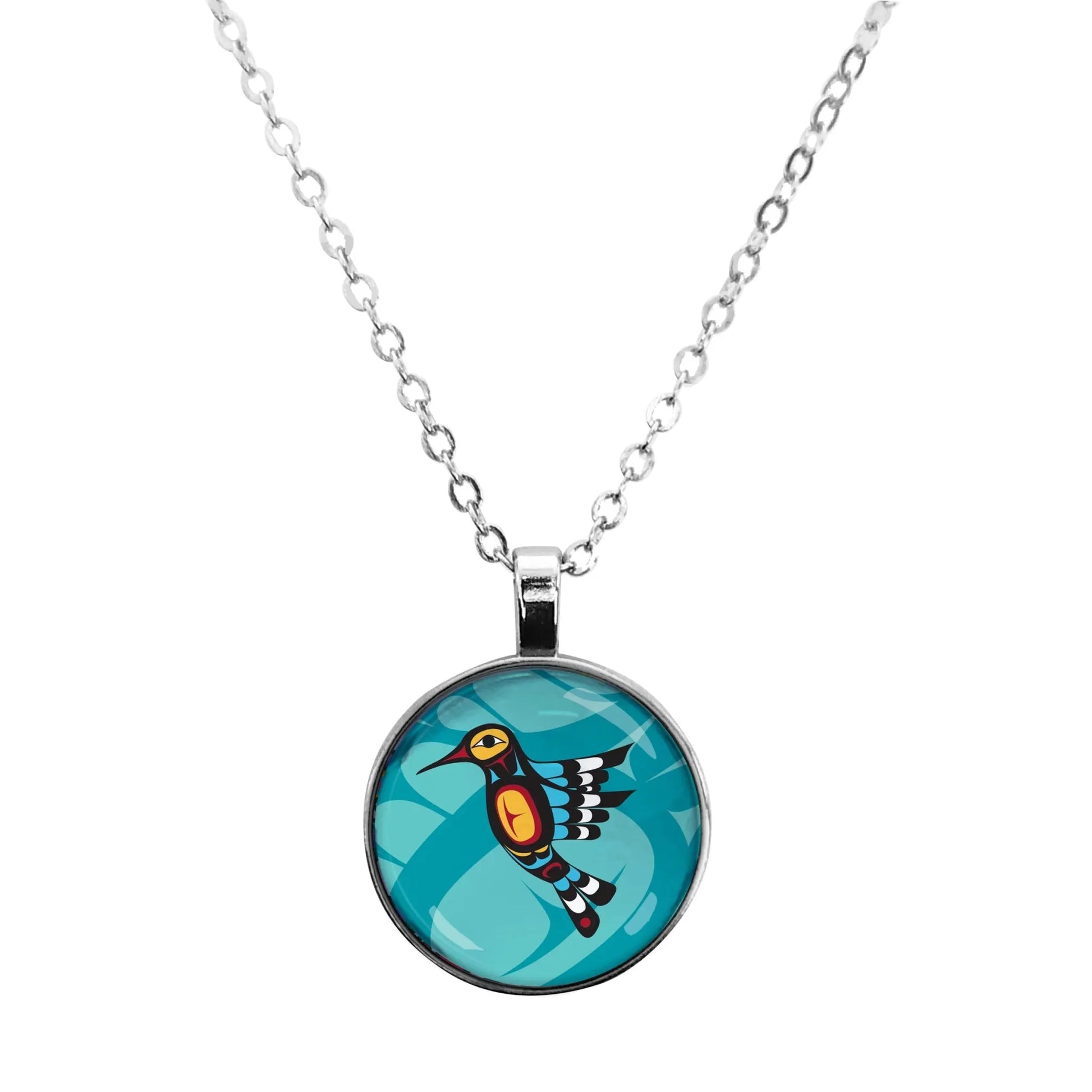 Francis Dick Hummingbird Dome Glass Necklace - Chic Meadow Boutique 