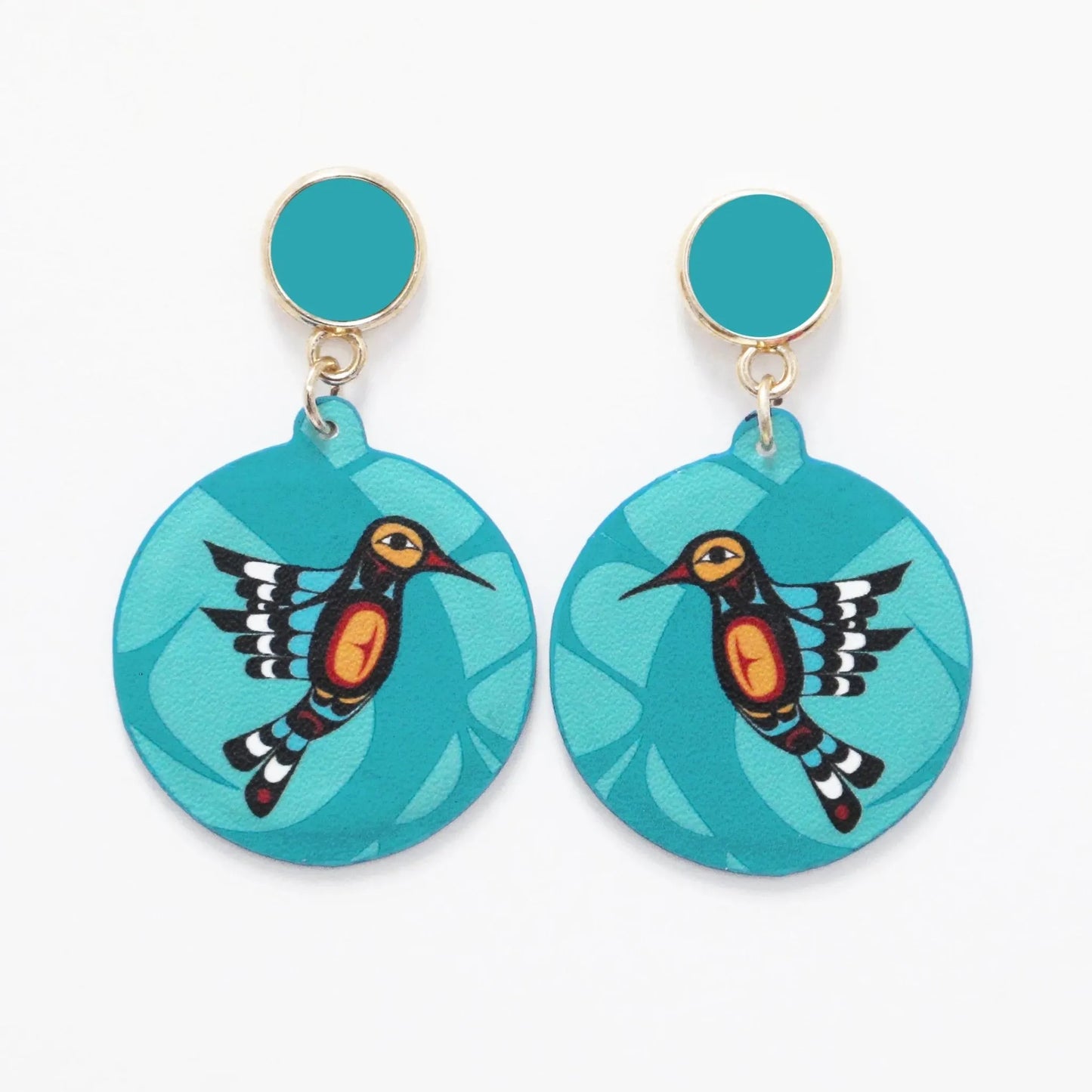 Francis Dick Hummingbird Vegan Leather Earrings - Chic Meadow Boutique 