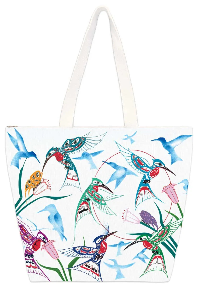 Garden Of Hummingbirds Tote Bag by Artist Shorty, Richard - Chic Meadow Boutique 