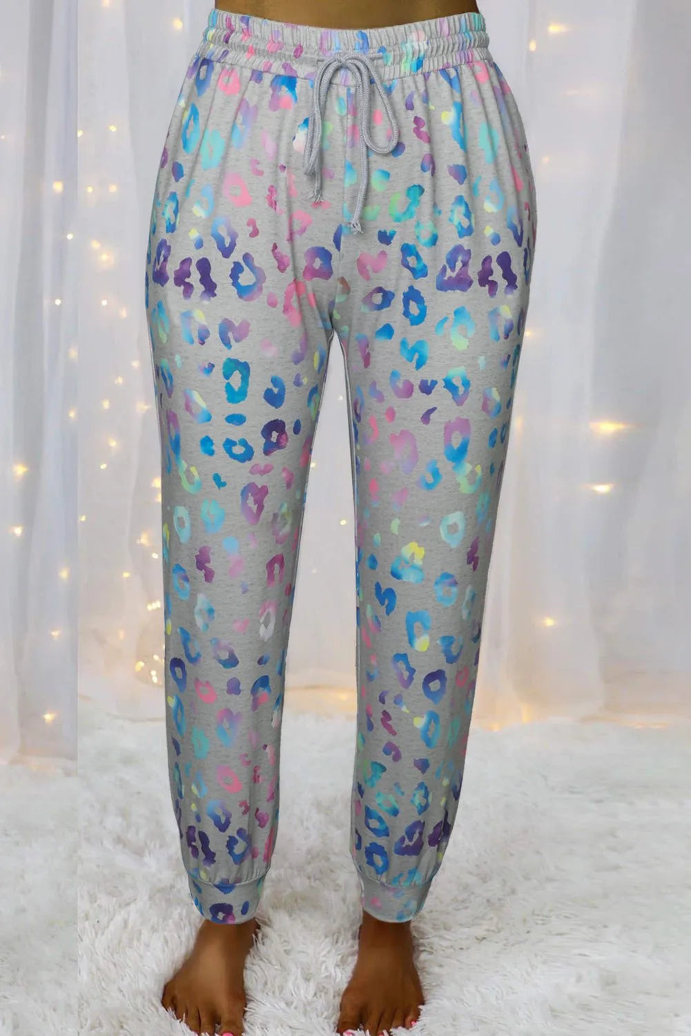 Gray Tie-dye Leopard Joggers - Chic Meadow Boutique 