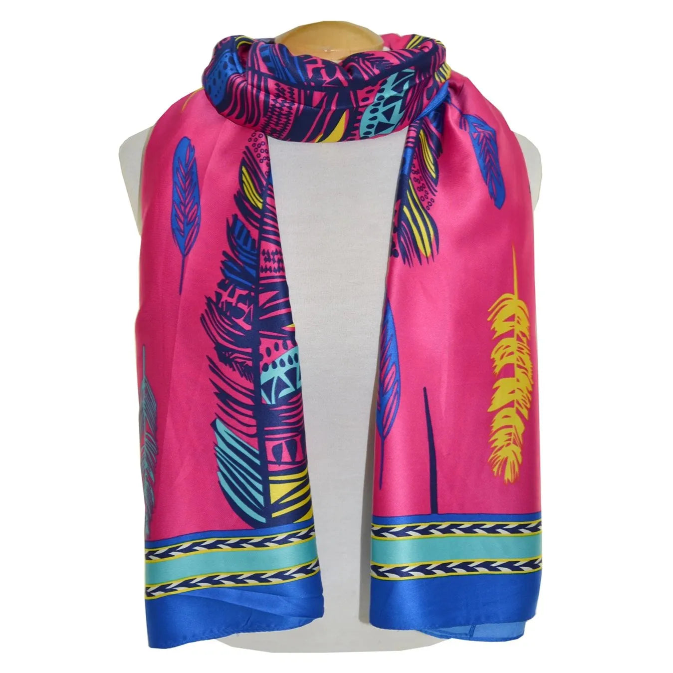 Hot Pink Feathers Scarf - Chic Meadow Boutique 