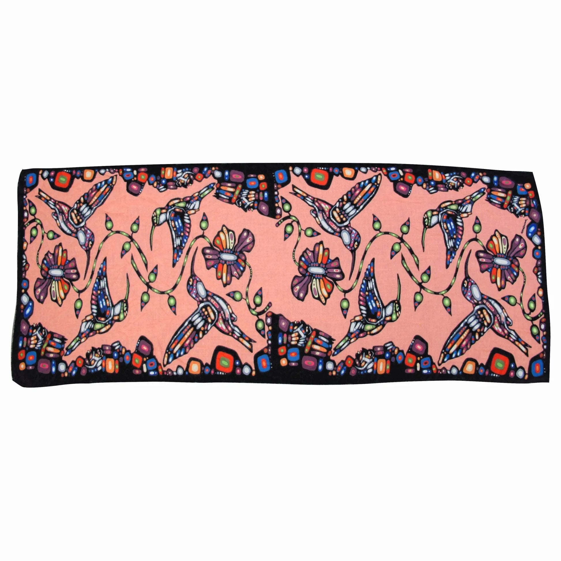 John Rombough Hummingbird Artist Scarf - Chic Meadow Boutique 