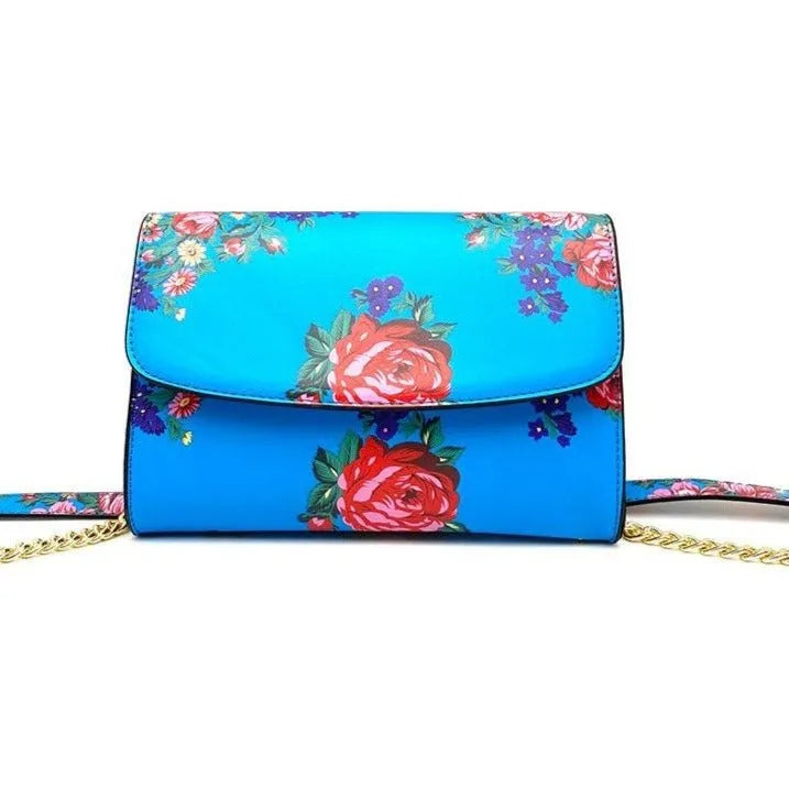 Kokum Floral Hand Bag – Blue - Chic Meadow Boutique 