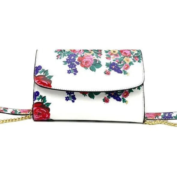 Kokum Floral Hand bag – White - Chic Meadow Boutique 