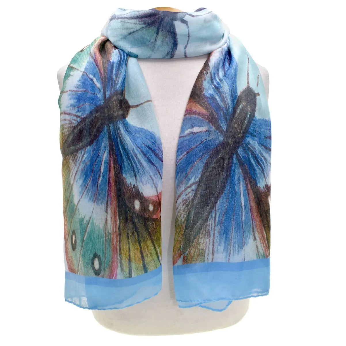 Light Blue Butterfly Scarf - Chic Meadow Boutique 