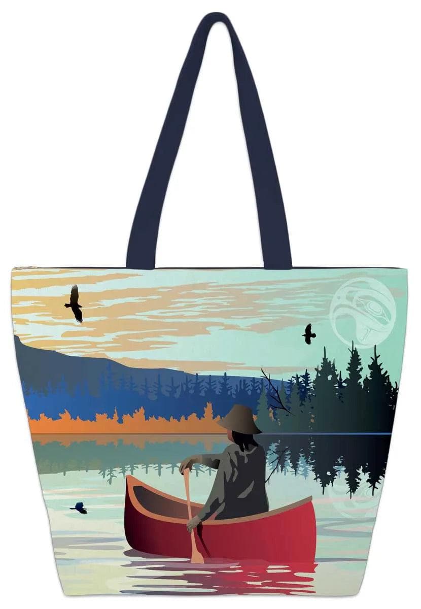 Lone Canoe Tote Bag by Artist Preston, Mark - Chic Meadow Boutique 