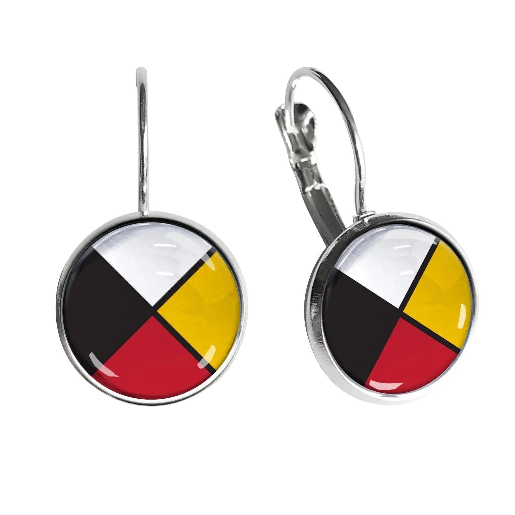 Jewelry Medicine Wheel Dome Glass Earrings