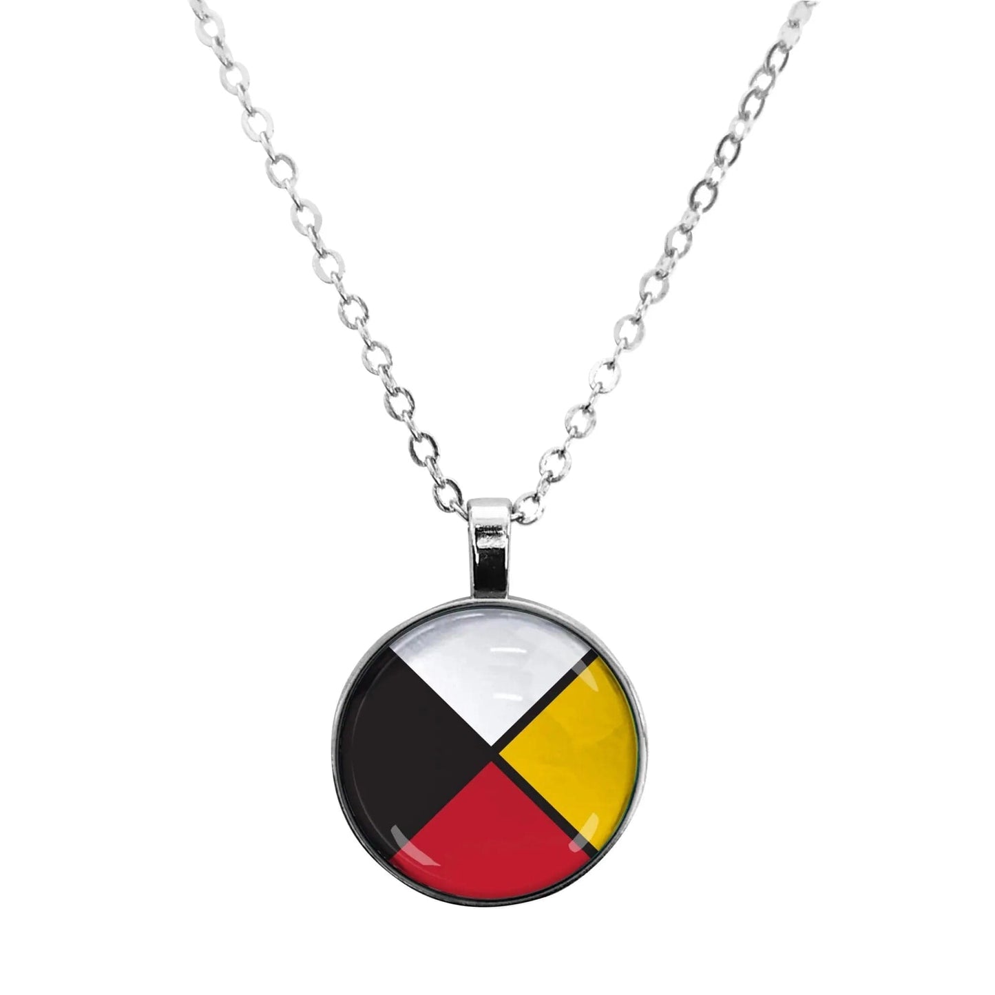 Jewelry Medicine Wheel Dome Glass Necklace