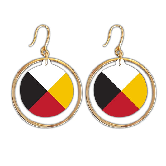 Jewelry Medicine Wheel Vegan Leather Halo Earrings