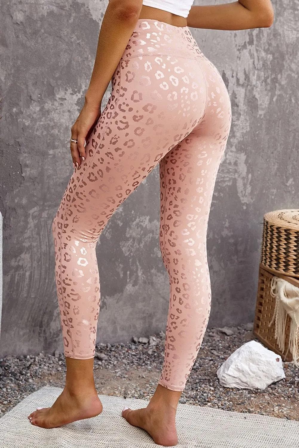 Metallic Leopard Yoga Leggings