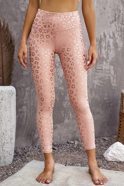 Metallic Leopard Yoga Leggings