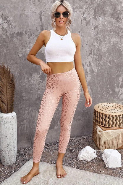 Metallic Leopard Yoga Leggings