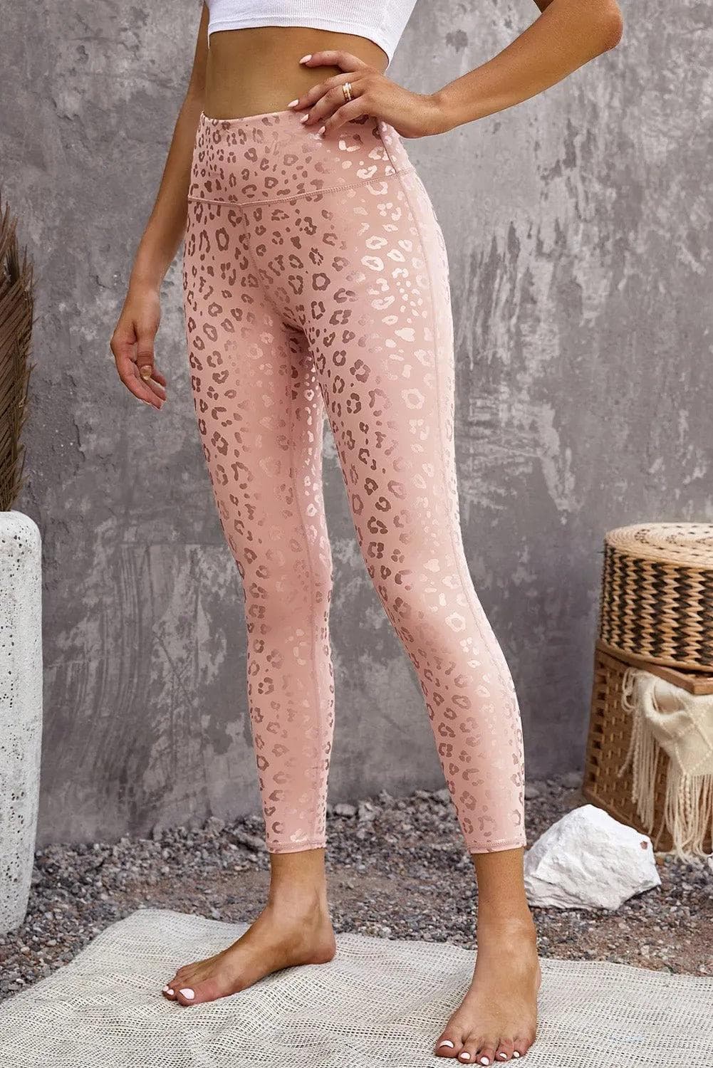 Metallic Leopard Yoga Leggings