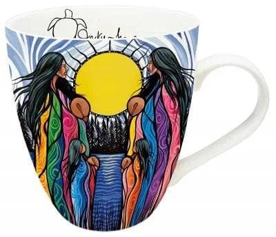 Mother Daughter Water Song Indigenous Artistry 18 oz. Mug by Artist - Traverse, Jackie