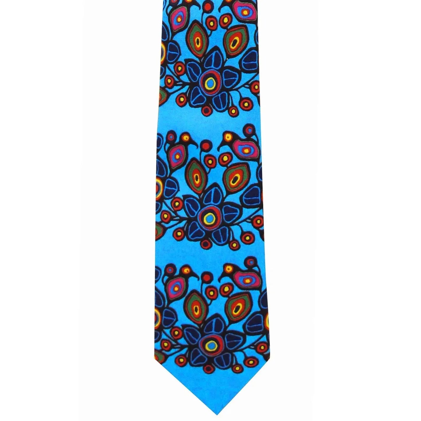 Norval Morrisseau Flowers and Birds Artist Design Silk Tie