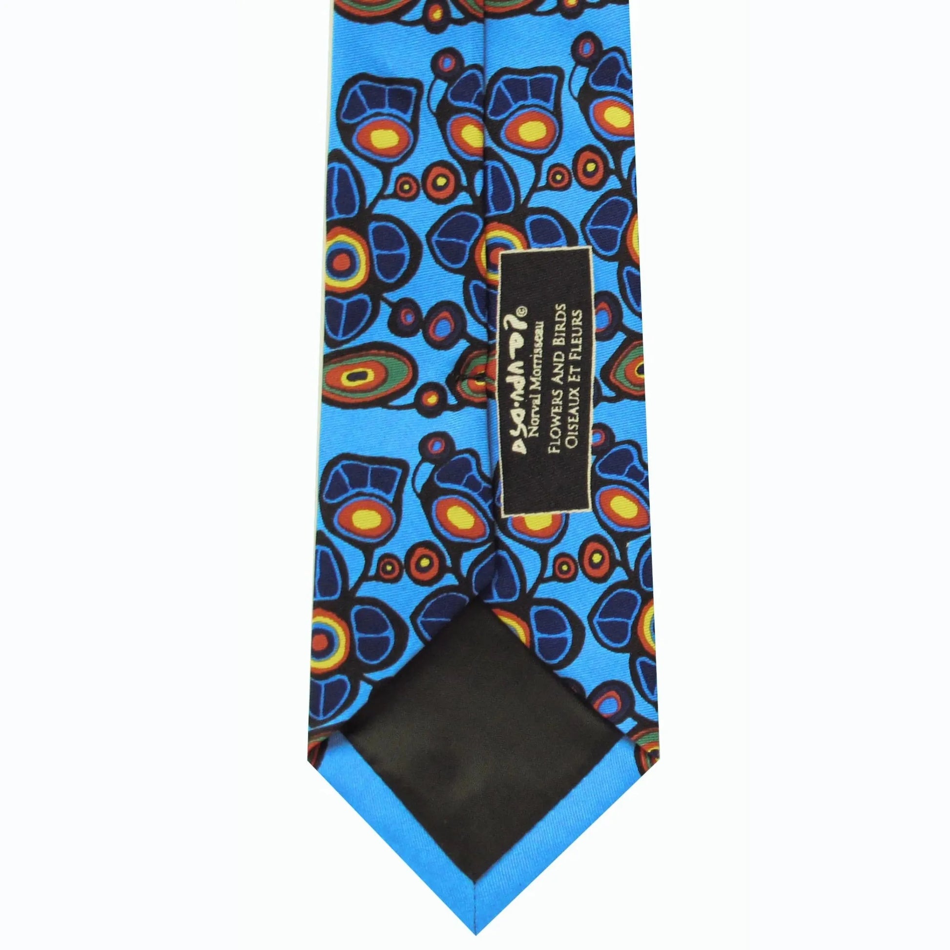 Norval Morrisseau Flowers and Birds Artist Design Silk Tie