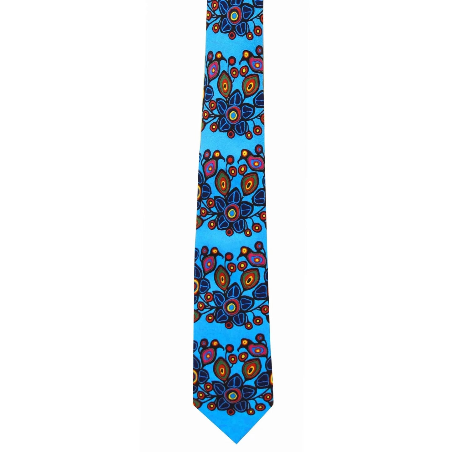 Norval Morrisseau Flowers and Birds Artist Design Silk Tie - Chic Meadow Boutique 