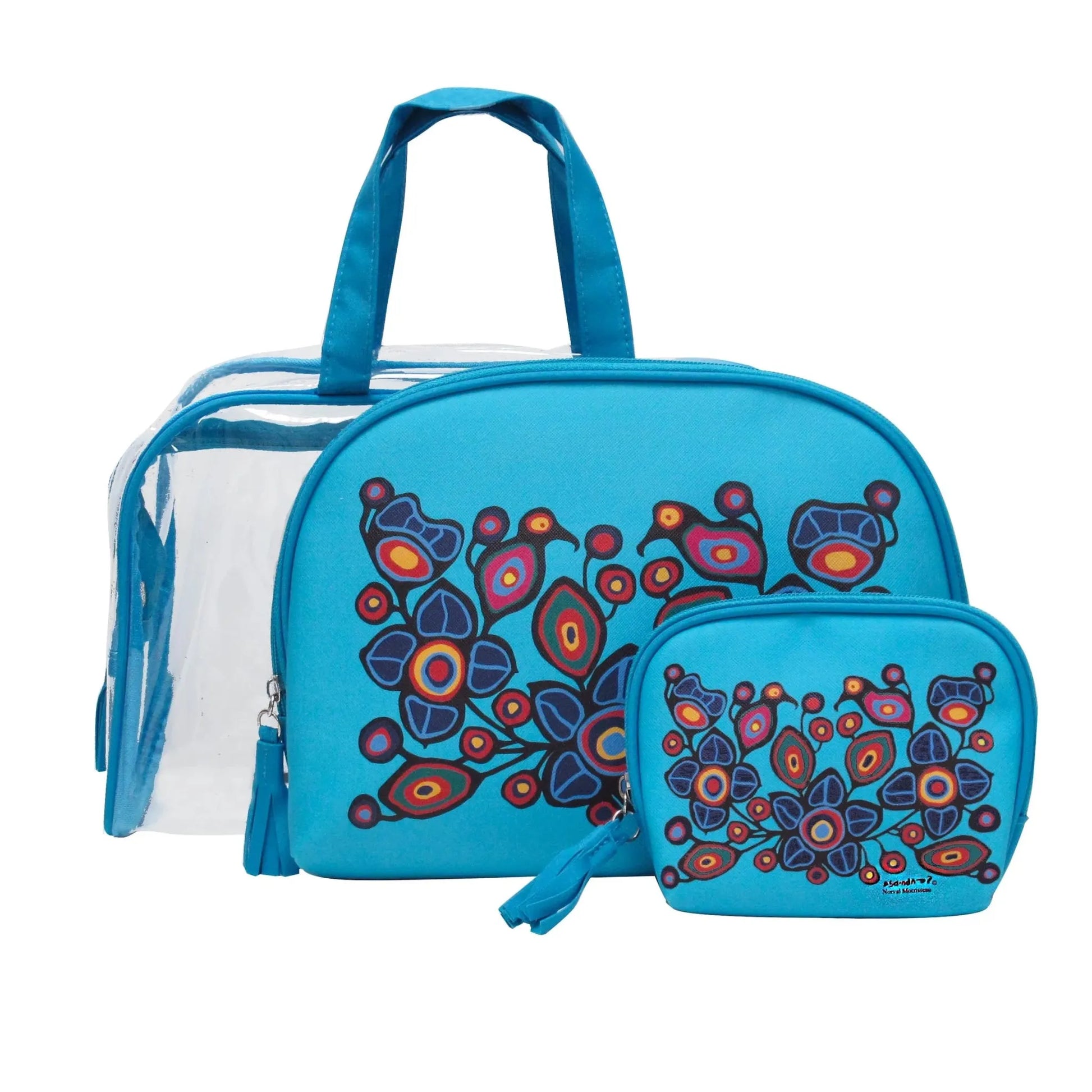 Norval Morrisseau Flowers and Birds Cosmetic Bag Set - Chic Meadow Boutique 