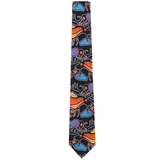 Norval Morrisseau Moose Harmony Artist Design Silk Tie - Chic Meadow Boutique 