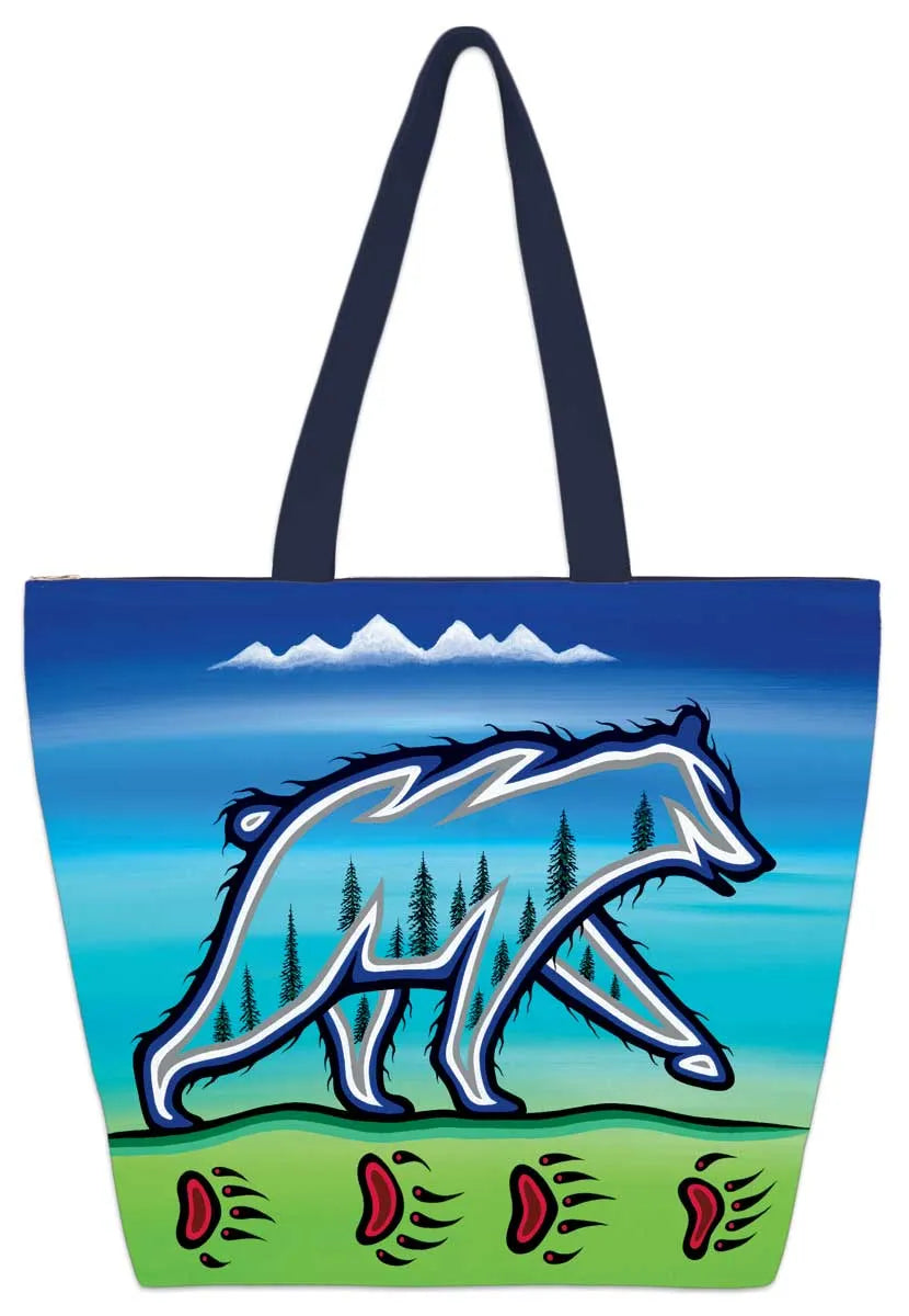 Ojibway Medicine Bear Tote Bag by Artist George, Jeffrey Red - Chic Meadow Boutique 