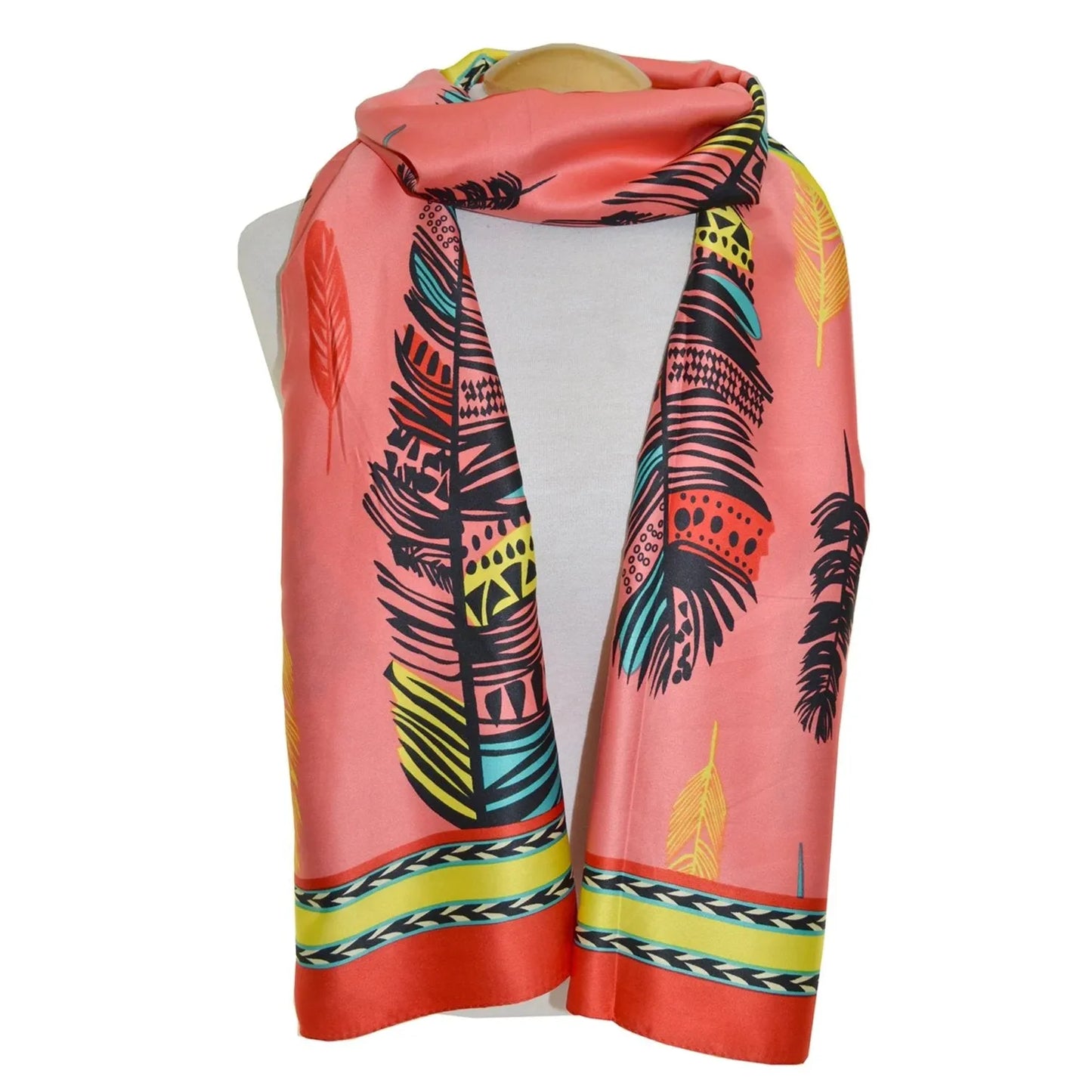 Orange Feathers Scarf - Chic Meadow Boutique 