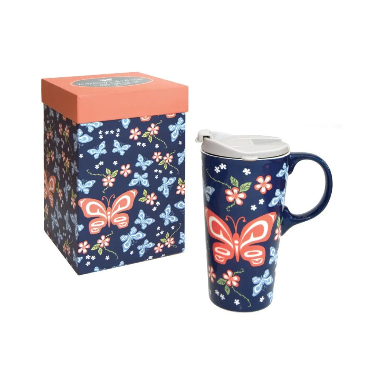 Perfect Mug - Butterfly and Wild Rose by Justien Senoa Wood - Chic Meadow Boutique 