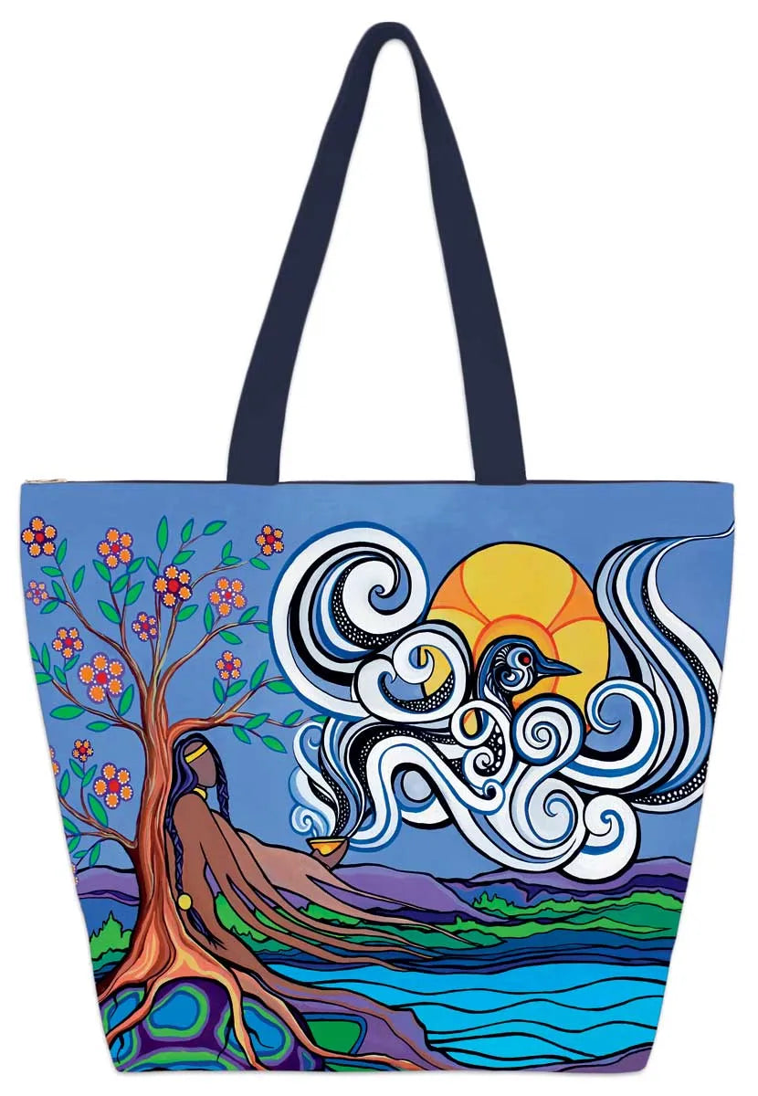 Prayers By The Lake Tote Bag by Artist Cailloux, Pam - Chic Meadow Boutique 