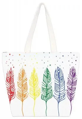 Pride Feathers Tote Bag by Artist Hunter, Patrick - Chic Meadow Boutique 