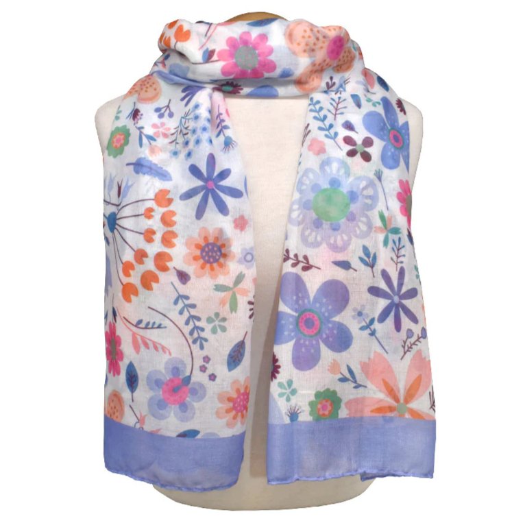 Purple Floral Pattern Scarf - Chic Meadow Boutique