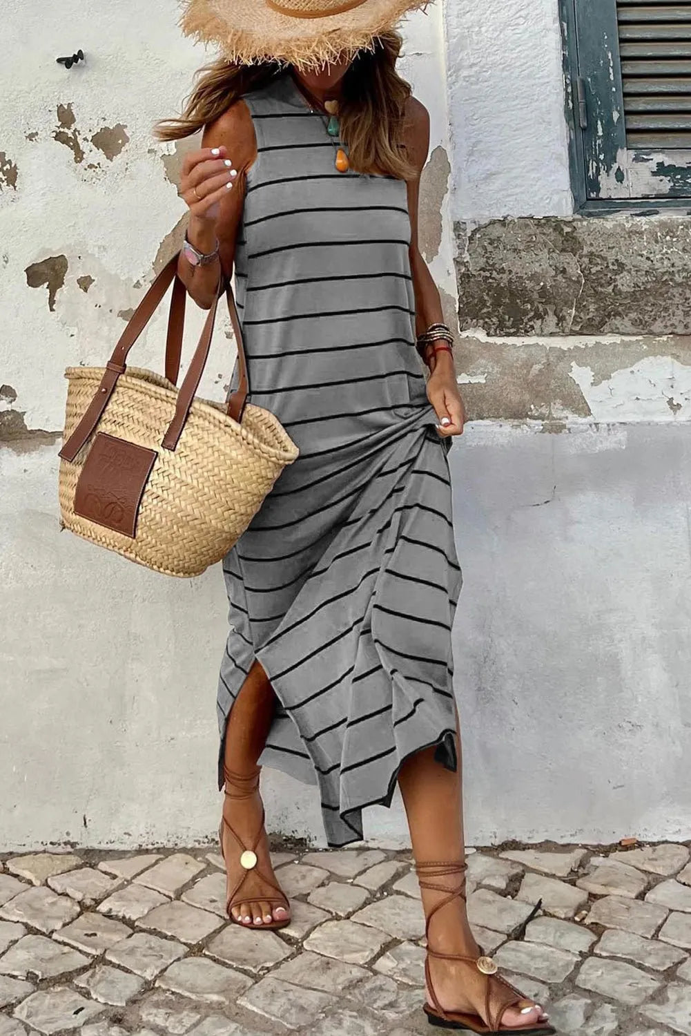 Seaside Serenity Striped Maxi Dress - Chic Meadow Boutique 