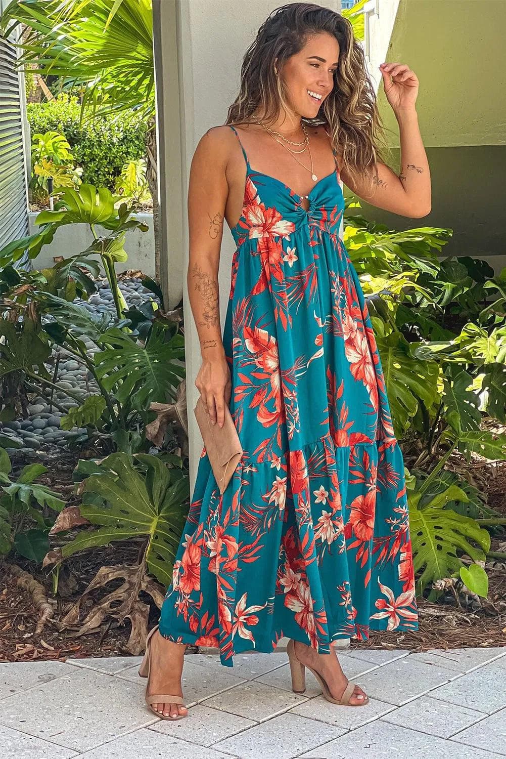 Summer Breeze Floral Maxi Dress - Women's