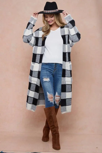 Sweater Duster Cardigan with Two Front Pocket - Chic Meadow Boutique 